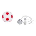 GloboStar® FOOTBALL 00642 Μοντέρνο Κρεμαστό Παιδικό Φωτιστικό Οροφής Μονόφωτο 1 x E27 Κόκκινο Λευκό Γυάλινο Φ15 x Υ18cm