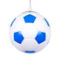 GloboStar® FOOTBALL 00644 Μοντέρνο Κρεμαστό Παιδικό Φωτιστικό Οροφής Μονόφωτο 1 x E27 Γαλάζιο Λευκό Γυάλινο Φ15 x Υ18cm