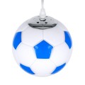 GloboStar® FOOTBALL 00644 Μοντέρνο Κρεμαστό Παιδικό Φωτιστικό Οροφής Μονόφωτο 1 x E27 Γαλάζιο Λευκό Γυάλινο Φ15 x Υ18cm