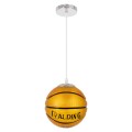 GloboStar® SPALDING NBA 00645 Μοντέρνο Κρεμαστό Παιδικό Φωτιστικό Οροφής Μονόφωτο 1 x E27 Πορτοκαλί Γυάλινο Φ18 x Υ18cm