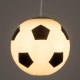 GloboStar® FOOTBALL 00647 Μοντέρνο Κρεμαστό Παιδικό Φωτιστικό Οροφής Μονόφωτο 1 x E27 Μαύρο Λευκό Γυάλινο Φ25 x Υ25cm