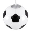 GloboStar® FOOTBALL 00647 Μοντέρνο Κρεμαστό Παιδικό Φωτιστικό Οροφής Μονόφωτο 1 x E27 Μαύρο Λευκό Γυάλινο Φ25 x Υ25cm
