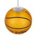 GloboStar® SPALDING NBA 00649 Μοντέρνο Κρεμαστό Παιδικό Φωτιστικό Οροφής Μονόφωτο 1 x E27 Πορτοκαλί Γυάλινο Φ25 x Υ25cm
