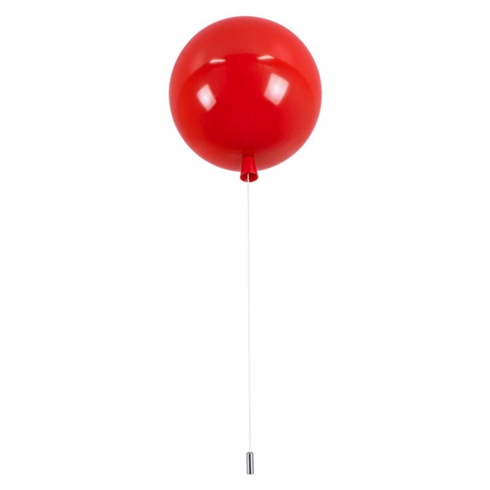 GloboStar® BALLOON 00652 Μοντέρνο Παιδικό Φωτιστικό Οροφής Μονόφωτο Κόκκινο Πλαστικό Μπάλα Φ30 x Υ33cm