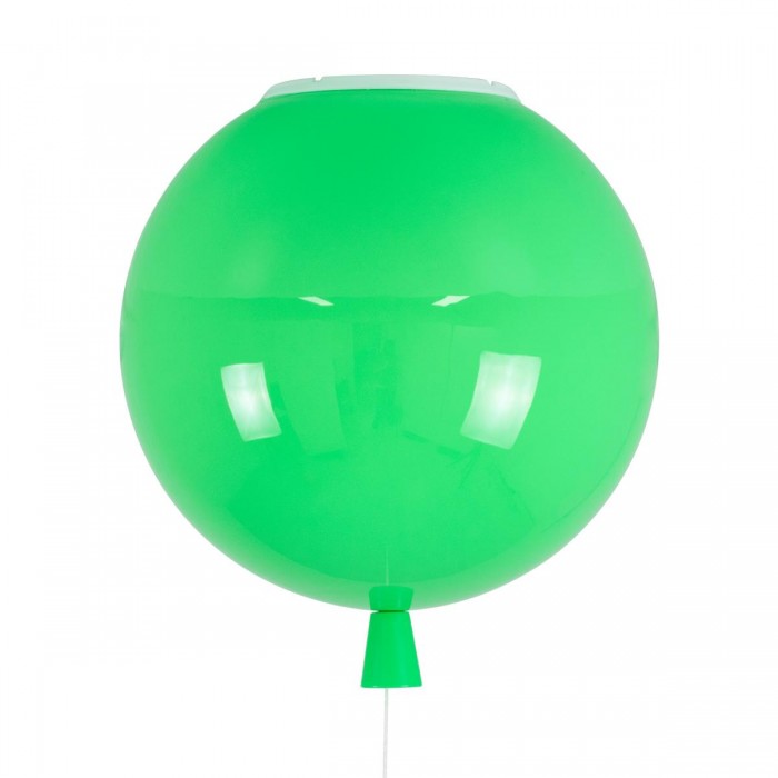 GloboStar® BALLOON 00653 Μοντέρνο Παιδικό Φωτιστικό Οροφής Μονόφωτο Πράσινο Πλαστικό Μπάλα Φ30 x Υ33cm