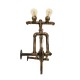 GloboStar® SWIFTWALKER 00659 Vintage Industrial Επιτοίχιο Φωτιστικό Απλίκα Τρίφωτο Μπρούτζινο Μεταλλικό Πλέγμα Μ85 x Π29.5 x Υ55cm
