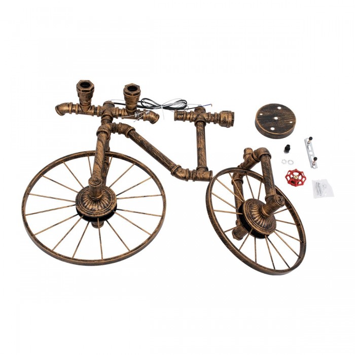 GloboStar® SWIFTWALKER 00660 Vintage Industrial Κρεμαστό Φωτιστικό Οροφής Τρίφωτο 3 x E27 Μπρούτζινο Μεταλλικό Πλέγμα Μ85 x Π29.5 x Υ55cm
