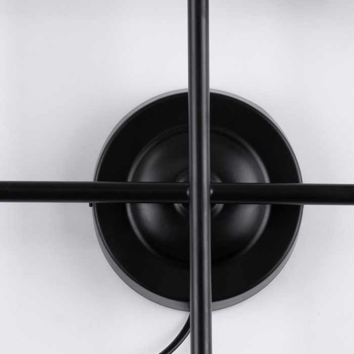 GloboStar® PIPING 00661 Vintage Industrial Επιτοίχιο Φωτιστικό Πολύφωτο Μαύρο Μεταλλικό Πλέγμα Μ40.5 x Π9.5 x Υ52cm