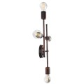 GloboStar® PIPING 00662 Vintage Industrial Επιτοίχιο Φωτιστικό Πολύφωτο Χάλκινο Μεταλλικό Πλέγμα Μ40.5 x Π9.5 x Υ52cm