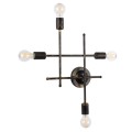 GloboStar® PIPING 00663 Vintage Industrial Επιτοίχιο Φωτιστικό Πολύφωτο Μπρούτζινο Μεταλλικό Πλέγμα Μ40.5 x Π9.5 x Υ52cm