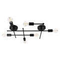 GloboStar® PIPING 00664-1 Vintage Industrial Φωτιστικό Οροφής Πολύφωτο Μαύρο Μεταλλικό Πλέγμα Μ66 x Π9.5 x Υ49cm