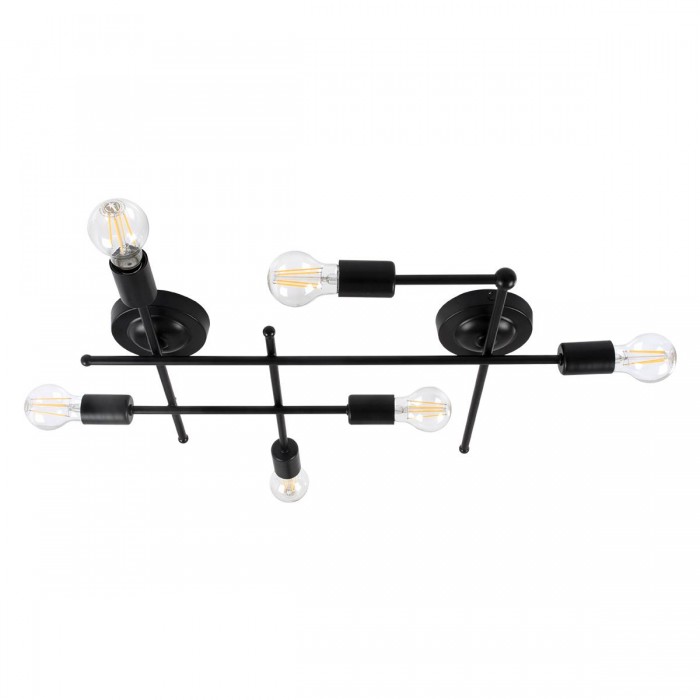 GloboStar® PIPING 00664-1 Vintage Industrial Φωτιστικό Οροφής Πολύφωτο Μαύρο Μεταλλικό Πλέγμα Μ66 x Π9.5 x Υ49cm GloboStar® PIPING 00664-1 Vintage Industrial Φωτιστικό Οροφής Πολύφωτο Μαύρο Μεταλλικό Πλέγμα Μ66 x Π9.5 x Υ49cm