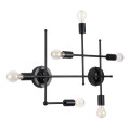 GloboStar® PIPING 00664-1 Vintage Industrial Φωτιστικό Οροφής Πολύφωτο Μαύρο Μεταλλικό Πλέγμα Μ66 x Π9.5 x Υ49cm