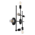 GloboStar® PIPING 00664-1 Vintage Industrial Φωτιστικό Οροφής Πολύφωτο Μαύρο Μεταλλικό Πλέγμα Μ66 x Π9.5 x Υ49cm