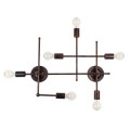 GloboStar® PIPING 00665 Vintage Industrial Επιτοίχιο Φωτιστικό Πολύφωτο Χάλκινο Μεταλλικό Πλέγμα Μ66 x Π9.5 x Υ49cm