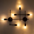 GloboStar® PIPING 00665 Vintage Industrial Επιτοίχιο Φωτιστικό Πολύφωτο Χάλκινο Μεταλλικό Πλέγμα Μ66 x Π9.5 x Υ49cm