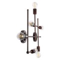 GloboStar® PIPING 00665 Vintage Industrial Επιτοίχιο Φωτιστικό Πολύφωτο Χάλκινο Μεταλλικό Πλέγμα Μ66 x Π9.5 x Υ49cm