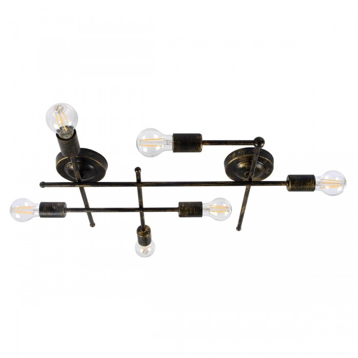 GloboStar® PIPING 00666-1 Vintage Industrial Φωτιστικό Οροφής Πολύφωτο Μπρούτζινο Μεταλλικό Πλέγμα Μ66 x Π9.5 x Υ49cm GloboStar® PIPING 00666-1 Vintage Industrial Φωτιστικό Οροφής Πολύφωτο Μπρούτζινο Μεταλλικό Πλέγμα Μ66 x Π9.5 x Υ49cm