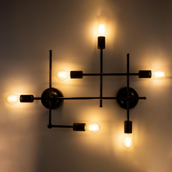 GloboStar® PIPING 00666-1 Vintage Industrial Φωτιστικό Οροφής Πολύφωτο Μπρούτζινο Μεταλλικό Πλέγμα Μ66 x Π9.5 x Υ49cm GloboStar® PIPING 00666-1 Vintage Industrial Φωτιστικό Οροφής Πολύφωτο Μπρούτζινο Μεταλλικό Πλέγμα Μ66 x Π9.5 x Υ49cm