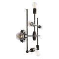 GloboStar® PIPING 00666 Vintage Industrial Επιτοίχιο Φωτιστικό Πολύφωτο Μπρούτζινο Μεταλλικό Πλέγμα Μ66 x Π9.5 x Υ49cm
