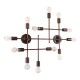 GloboStar® PIPING 00668-1 Vintage Industrial Φωτιστικό Οροφής Πολύφωτο Χάλκινο Μεταλλικό Πλέγμα Μ78.5 x Π9.5 x Υ64cm