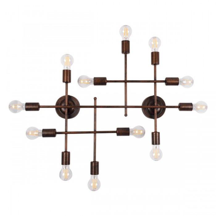 GloboStar® PIPING 00668 Vintage Industrial Επιτοίχιο Φωτιστικό Πολύφωτο Χάλκινο Μεταλλικό Πλέγμα Μ78.5 x Π9.5 x Υ64cm GloboStar® PIPING 00668 Vintage Industrial Επιτοίχιο Φωτιστικό Πολύφωτο Χάλκινο Μεταλλικό Πλέγμα Μ78.5 x Π9.5 x Υ64cm