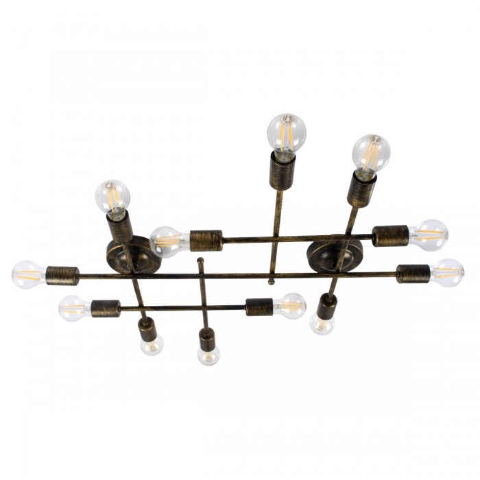 GloboStar® PIPING 00669-1 Vintage Industrial Φωτιστικό Οροφής Πολύφωτο Μπρούτζινο Μεταλλικό Πλέγμα Μ78.5 x Π9.5 x Υ64cm GloboStar® PIPING 00669-1 Vintage Industrial Φωτιστικό Οροφής Πολύφωτο Μπρούτζινο Μεταλλικό Πλέγμα Μ78.5 x Π9.5 x Υ64cm
