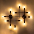 GloboStar® PIPING 00669-1 Vintage Industrial Φωτιστικό Οροφής Πολύφωτο Μπρούτζινο Μεταλλικό Πλέγμα Μ78.5 x Π9.5 x Υ64cm