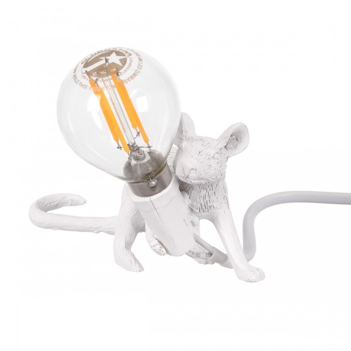 GloboStar® MOUSE 00676 Vintage Επιτραπέζιο Φωτιστικό Πορτατίφ Λαμπατέρ Μονόφωτο με Ντουί 1 x E14 AC 230V Λευκό Πλαστικό Μ13 x Π4 x Υ7cm GloboStar® MOUSE 00676 Vintage Επιτραπέζιο Φωτιστικό Πορτατίφ Λαμπατέρ Μονόφωτο με Ντουί 1 x E14 AC 230V Λευκό Πλαστικό Μ13 x Π4 x Υ7cm