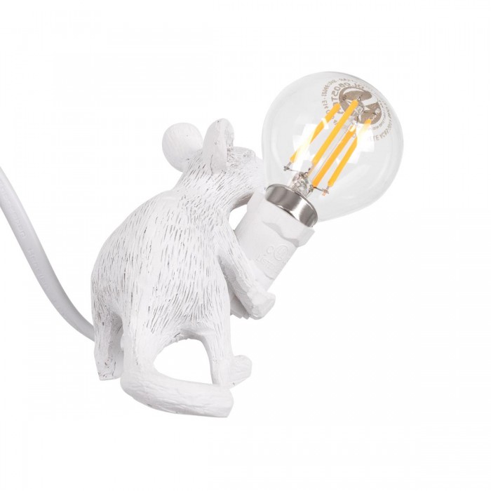 GloboStar® MOUSE 00676 Vintage Επιτραπέζιο Φωτιστικό Πορτατίφ Λαμπατέρ Μονόφωτο με Ντουί 1 x E14 AC 230V Λευκό Πλαστικό Μ13 x Π4 x Υ7cm GloboStar® MOUSE 00676 Vintage Επιτραπέζιο Φωτιστικό Πορτατίφ Λαμπατέρ Μονόφωτο με Ντουί 1 x E14 AC 230V Λευκό Πλαστικό Μ13 x Π4 x Υ7cm
