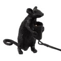 GloboStar® MOUSE 00678 Vintage Επιτραπέζιο Φωτιστικό Πορτατίφ Λαμπατέρ Μονόφωτο με Ντουί 1 x E14 AC 230V Μαύρο Πλαστικό Μ12 x Π4 x Υ10cm