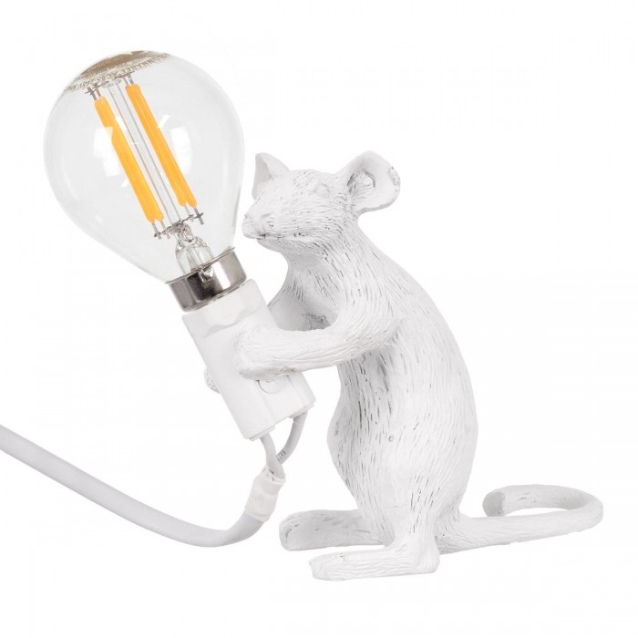 GloboStar® MOUSE 00679 Vintage Επιτραπέζιο Φωτιστικό Πορτατίφ Λαμπατέρ Μονόφωτο με Ντουί 1 x E14 AC 230V Λευκό Πλαστικό Μ12 x Π4 x Υ10cm GloboStar® MOUSE 00679 Vintage Επιτραπέζιο Φωτιστικό Πορτατίφ Λαμπατέρ Μονόφωτο με Ντουί 1 x E14 AC 230V Λευκό Πλαστικό Μ12 x Π4 x Υ10cm