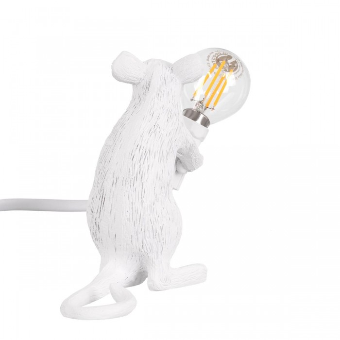 GloboStar® MOUSE 00679 Vintage Επιτραπέζιο Φωτιστικό Πορτατίφ Λαμπατέρ Μονόφωτο με Ντουί 1 x E14 AC 230V Λευκό Πλαστικό Μ12 x Π4 x Υ10cm GloboStar® MOUSE 00679 Vintage Επιτραπέζιο Φωτιστικό Πορτατίφ Λαμπατέρ Μονόφωτο με Ντουί 1 x E14 AC 230V Λευκό Πλαστικό Μ12 x Π4 x Υ10cm