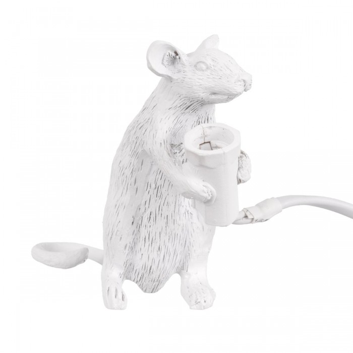 GloboStar® MOUSE 00679 Vintage Επιτραπέζιο Φωτιστικό Πορτατίφ Λαμπατέρ Μονόφωτο με Ντουί 1 x E14 AC 230V Λευκό Πλαστικό Μ12 x Π4 x Υ10cm GloboStar® MOUSE 00679 Vintage Επιτραπέζιο Φωτιστικό Πορτατίφ Λαμπατέρ Μονόφωτο με Ντουί 1 x E14 AC 230V Λευκό Πλαστικό Μ12 x Π4 x Υ10cm