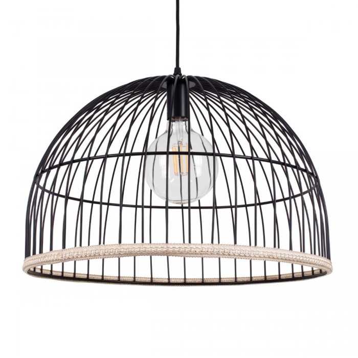 GloboStar® NEVIS 00681 Μοντέρνο Κρεμαστό Φωτιστικό Οροφής Μονόφωτο 1 x E27 Μαύρο Μεταλλικό Καμπάνα Πλέγμα Φ49 x Υ34.5cm GloboStar® NEVIS 00681 Μοντέρνο Κρεμαστό Φωτιστικό Οροφής Μονόφωτο 1 x E27 Μαύρο Μεταλλικό Καμπάνα Πλέγμα Φ49 x Υ34.5cm