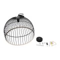 GloboStar® NEVIS 00681 Μοντέρνο Κρεμαστό Φωτιστικό Οροφής Μονόφωτο 1 x E27 Μαύρο Μεταλλικό Καμπάνα Πλέγμα Φ49 x Υ34.5cm