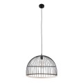 GloboStar® NEVIS 00681 Μοντέρνο Κρεμαστό Φωτιστικό Οροφής Μονόφωτο 1 x E27 Μαύρο Μεταλλικό Καμπάνα Πλέγμα Φ49 x Υ34.5cm