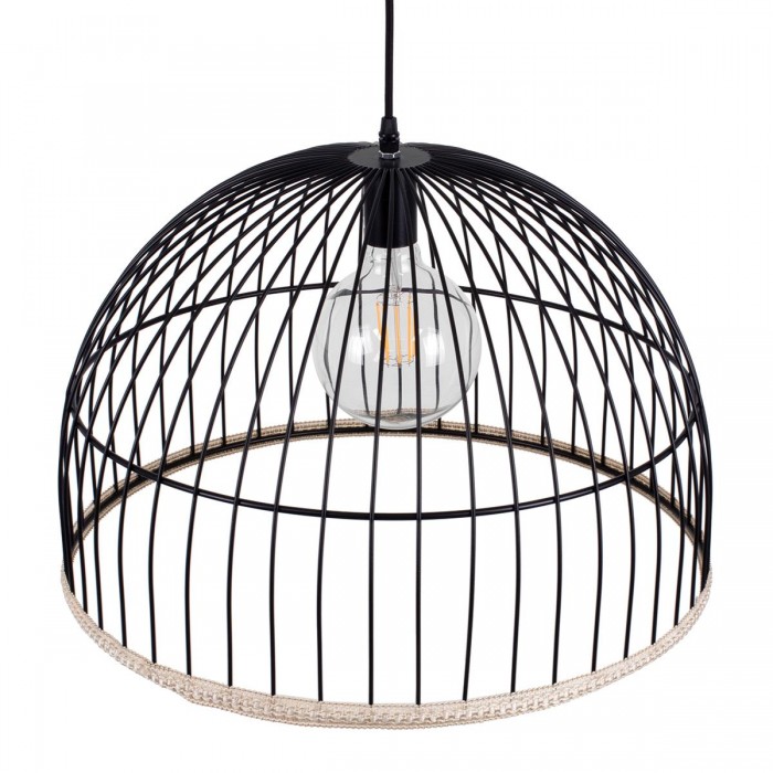 GloboStar® NEVIS 00681 Μοντέρνο Κρεμαστό Φωτιστικό Οροφής Μονόφωτο 1 x E27 Μαύρο Μεταλλικό Καμπάνα Πλέγμα Φ49 x Υ34.5cm GloboStar® NEVIS 00681 Μοντέρνο Κρεμαστό Φωτιστικό Οροφής Μονόφωτο 1 x E27 Μαύρο Μεταλλικό Καμπάνα Πλέγμα Φ49 x Υ34.5cm