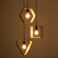 GloboStar® ELISE 00683 Μοντέρνο Κρεμαστό Φωτιστικό Οροφής Τρίφωτο 3 x E27 Μπεζ Μεταλλικό Ξύλινο Δρυς Ράγα Φ55 x Υ130cm