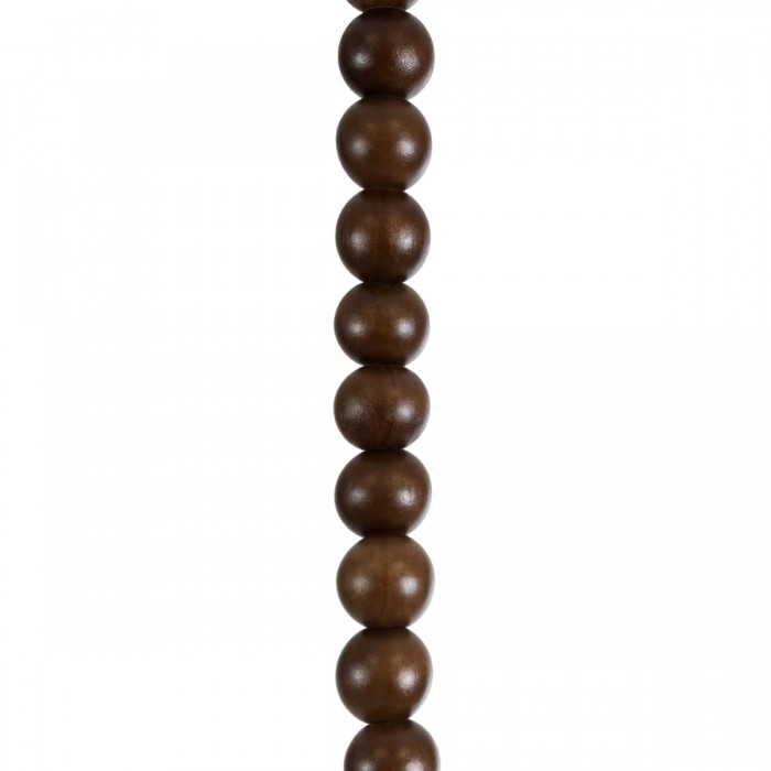 GloboStar® BEADS 00694 Vintage Κρεμαστό Φωτιστικό Οροφής Μονόφωτο 1 x E27 AC220-240V IP20 - Φ4 x Υ47cm - Καφέ Σκούρο Ξύλινο Ανάρτηση