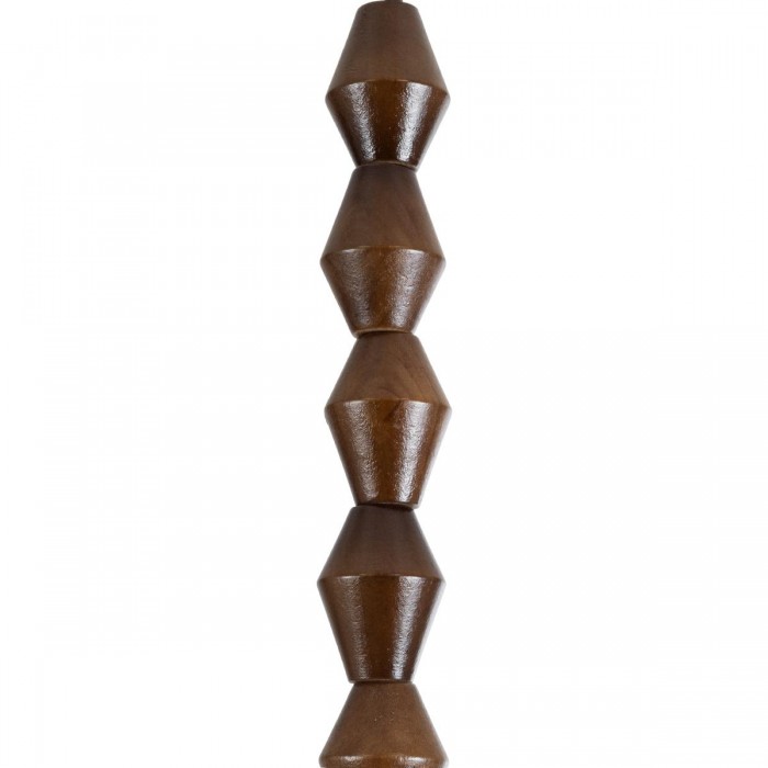 GloboStar® BEADS 00695 Vintage Κρεμαστό Φωτιστικό Οροφής Μονόφωτο 1 x E27 AC220-240V IP20 - Φ4 x Υ43cm - Καφέ Σκούρο Ξύλινο Ανάρτηση