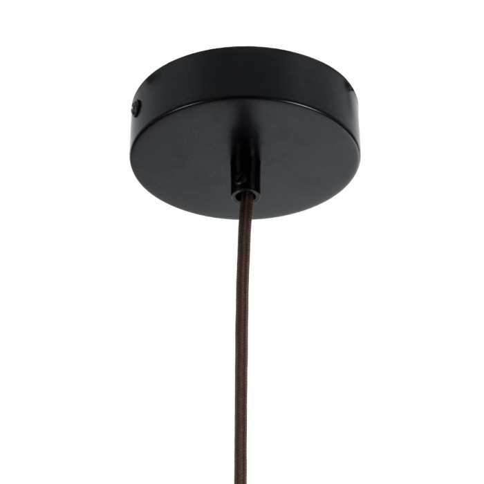 GloboStar® BEADS 00695 Vintage Κρεμαστό Φωτιστικό Οροφής Μονόφωτο 1 x E27 AC220-240V IP20 - Φ4 x Υ43cm - Καφέ Σκούρο Ξύλινο Ανάρτηση