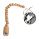 GloboStar® BEADS 00698 Vintage Κρεμαστό Φωτιστικό Οροφής Μονόφωτο 1 x E27 AC220-240V IP20 - Φ4 x Υ47cm - Μπεζ Ξύλινο Ανάρτηση
