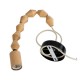 GloboStar® BEADS 00699 Vintage Κρεμαστό Φωτιστικό Οροφής Μονόφωτο 1 x E27 AC220-240V IP20 - Φ4 x Υ43cm - Μπεζ Ξύλινο Ανάρτηση