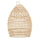 GloboStar® TAHITI 00710 Vintage Κρεμαστό Φωτιστικό Οροφής Μονόφωτο 1 x E27 Μπεζ Ξύλινο Μπαμπού Φ38 x Y50cm