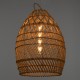 GloboStar® TAHITI 00710 Vintage Κρεμαστό Φωτιστικό Οροφής Μονόφωτο 1 x E27 Μπεζ Ξύλινο Μπαμπού Φ38 x Y50cm