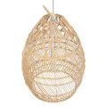 GloboStar® TAHITI 00710 Vintage Κρεμαστό Φωτιστικό Οροφής Μονόφωτο 1 x E27 Μπεζ Ξύλινο Μπαμπού Φ38 x Y50cm