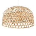 GloboStar® MANGEA 00717 Vintage Κρεμαστό Φωτιστικό Οροφής Μονόφωτο 1 x E27 Καφέ Ξύλινο Μπαμπού Φ100 x Y59cm
