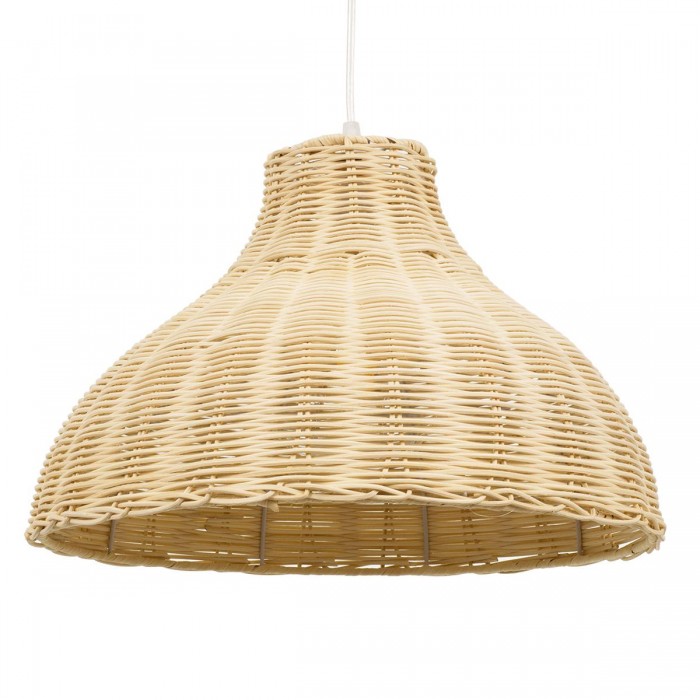 GloboStar® MAYOTTE 00724 Vintage Κρεμαστό Φωτιστικό Οροφής Μονόφωτο 1 x E27 Μπεζ Ξύλινο Μπαμπού Φ40 x Y28cm