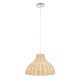 GloboStar® MAYOTTE 00724 Vintage Κρεμαστό Φωτιστικό Οροφής Μονόφωτο 1 x E27 Μπεζ Ξύλινο Μπαμπού Φ40 x Y28cm